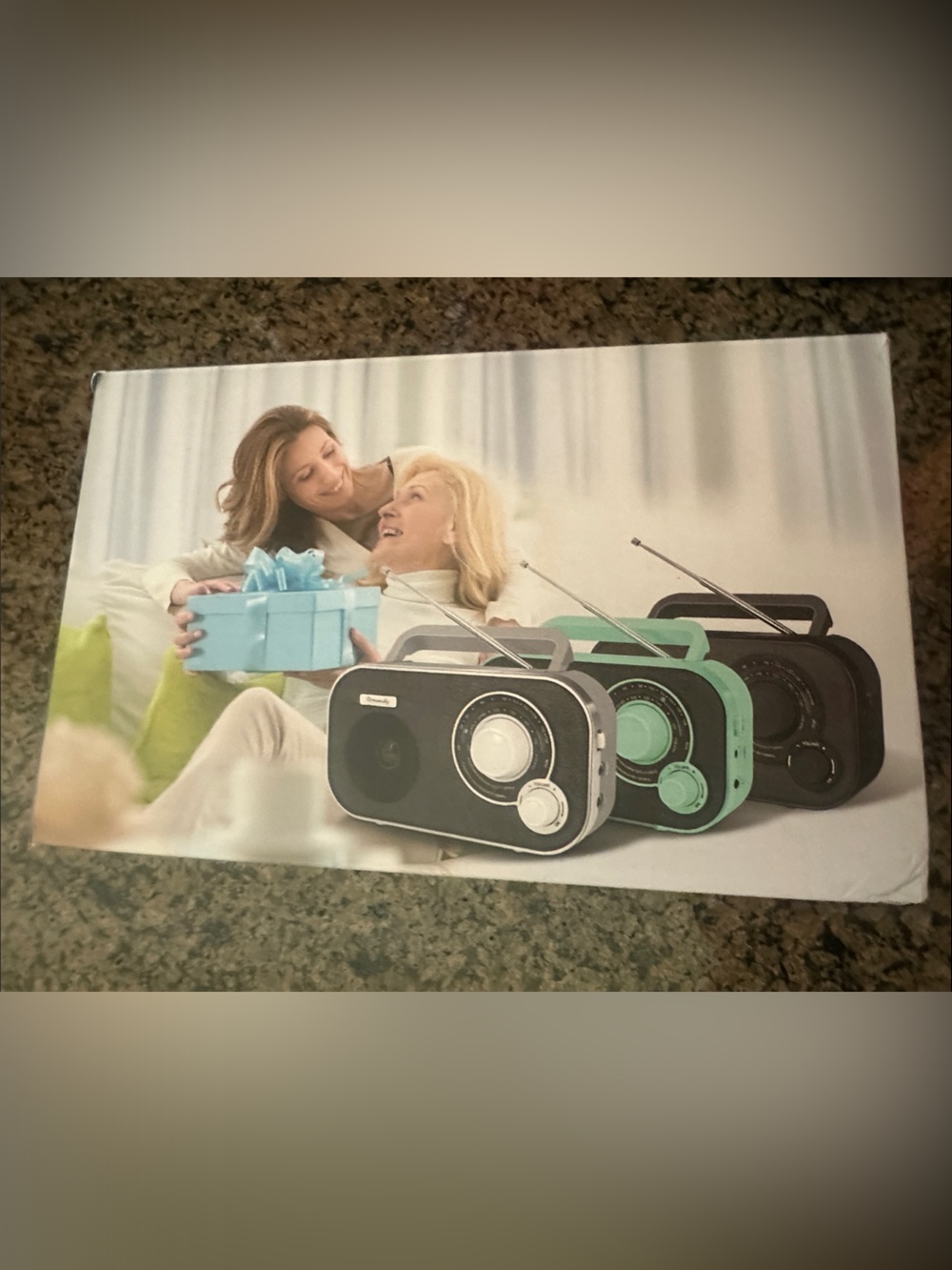 Retro Portable Radio with AM/FM Radio - Mint & Black